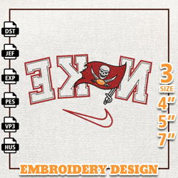 NFL Tampa Bay Buccaneers, Nike NFL Embroidery Design, NFL Team Embroidery Design, Nike Embroidery Design, Instant Downlo