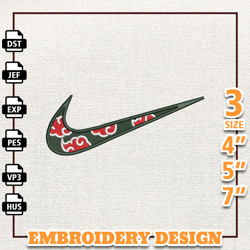 nike akatsuki anime embroidery design, nike anime embroidery design, best anime embroidery design, instant download 3