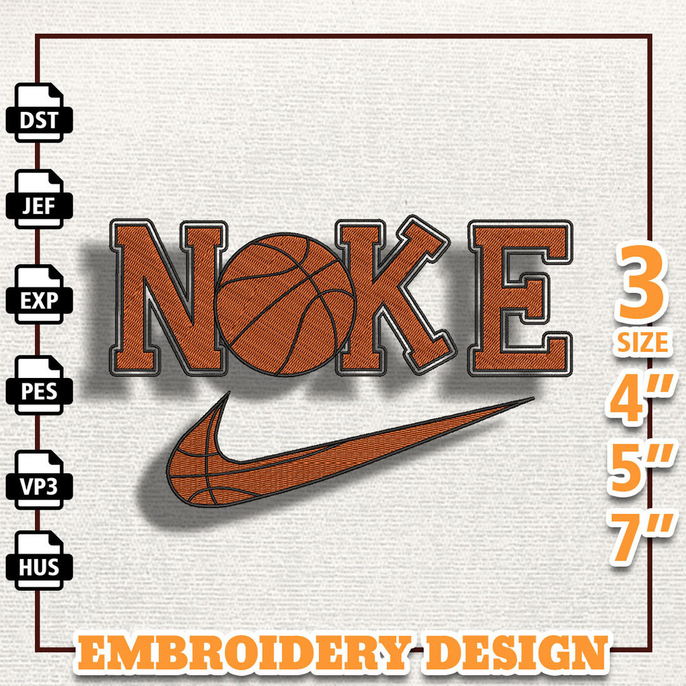 NIKE Basketball Embroidery Design, NBA Basketball Embroidery Design, Machine Embroidery Design, Instant Download.jpg