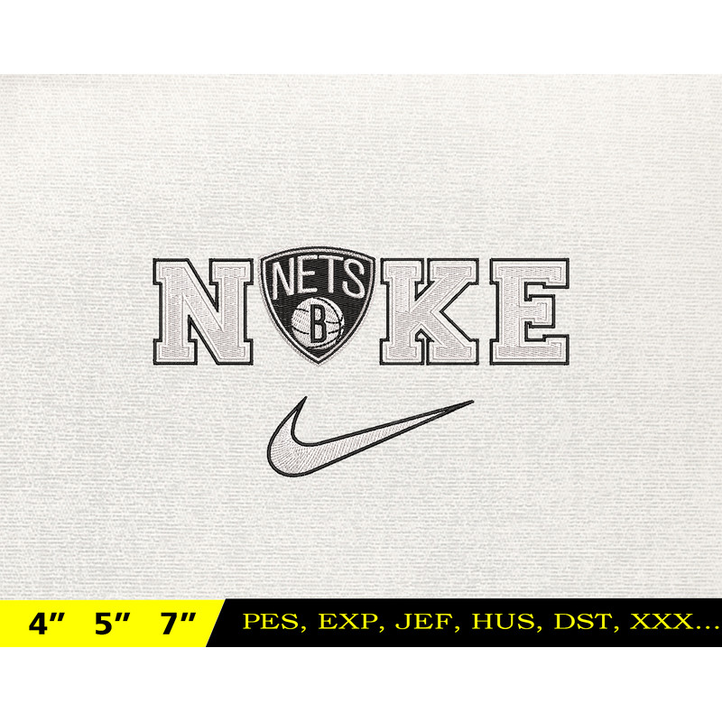 NIKE Brooklyn Embroidery Design, NBA Basketball Embroidery Design, Machine Embroidery Design, NBA Team, Instant Download.jpg