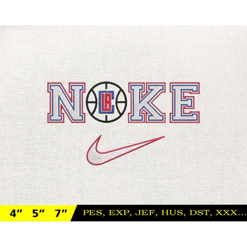 NIKE Clippers Embroidery Design, NBA Basketball Embroidery Design, Machine Embroidery Design, NBA Team, Instant Download.jpg