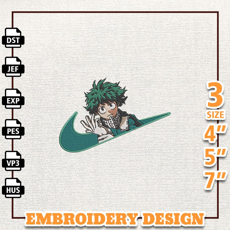 Nike Deku Hero Academia Embroidery Design, Nike Anime Embroidery Design, Best Anime Embroidery Design, Instant Download.jpg
