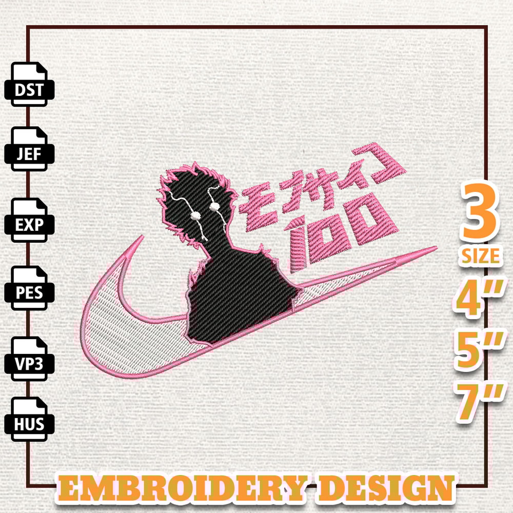 Nike Mob Psycho Embroidery Design, Nike Anime Embroidery Design, Best Anime Embroidery Design, Instant Download.jpg