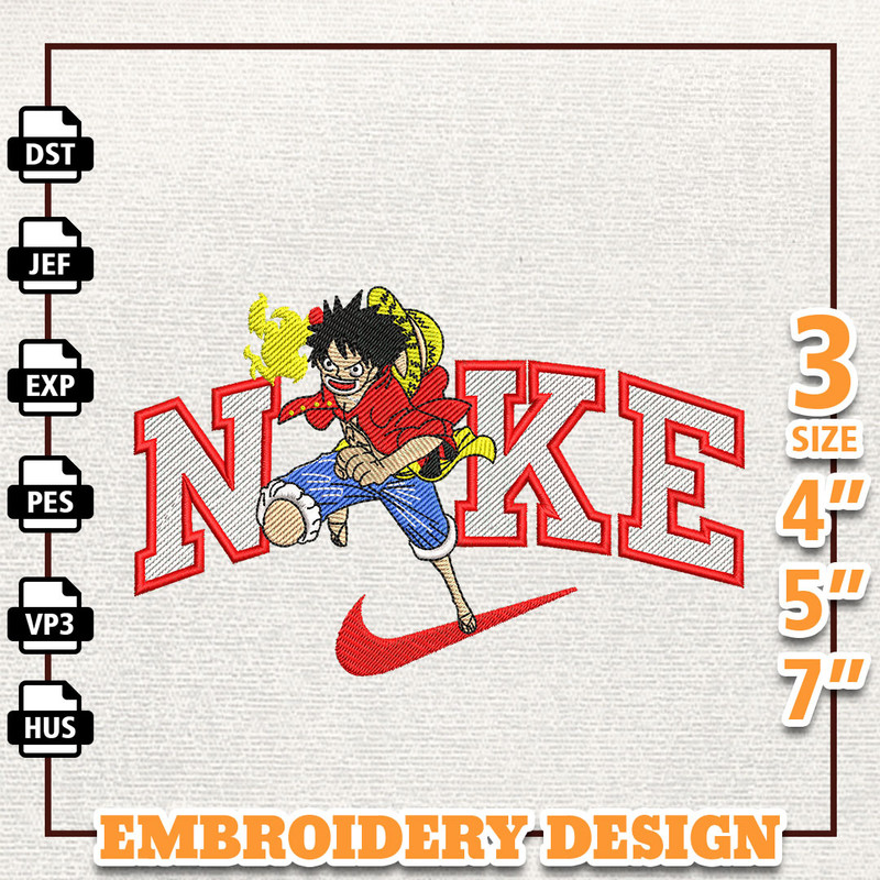 Nike Monkey D Luffy Embroidery Design, Nike Anime Embroidery Design, Best Anime Embroidery Design, Instant Download 1.jpg