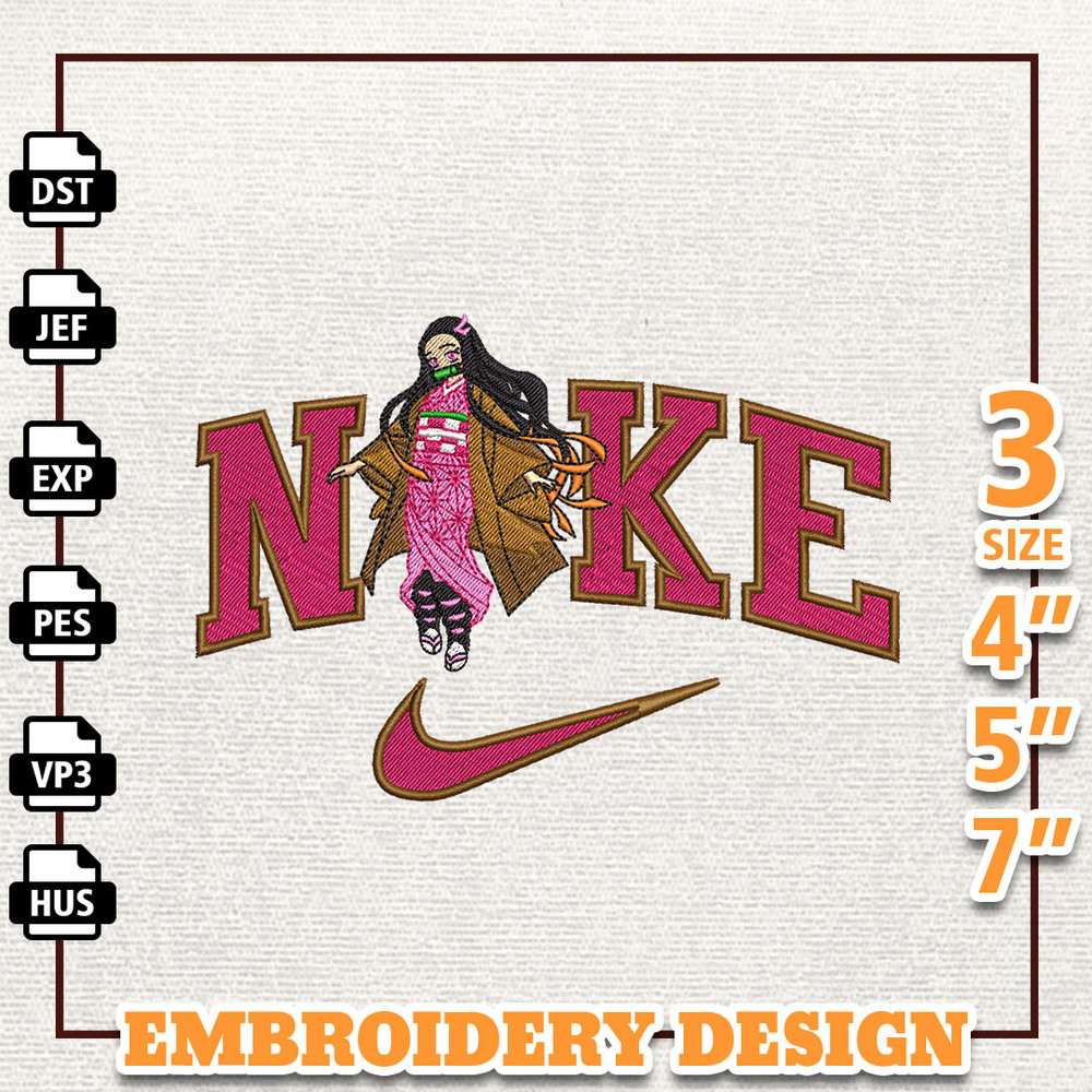 Nike Nezuko Anime Embroidery Design, Nike Anime Embroidery Design, Best Anime Embroidery Design, Instant Download 1.jpg