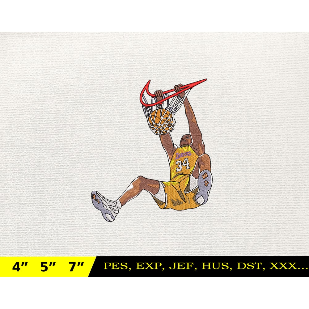 NIKE SHAQ Embroidery Design, NBA Basketball Embroidery Design, Machine Embroidery Design, NBA Team Emb, Instant Download.jpg