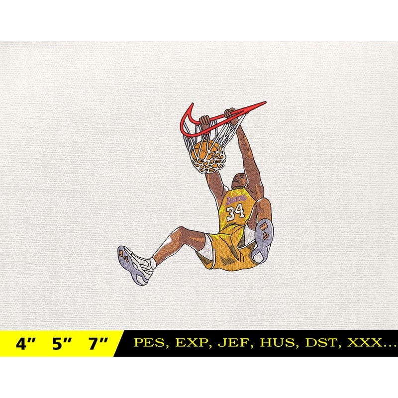 NIKE SHAQ Embroidery Design, NBA Basketball Embroidery Design, Machine Embroidery Design, NBA Team Emb, Instant Download.jpg