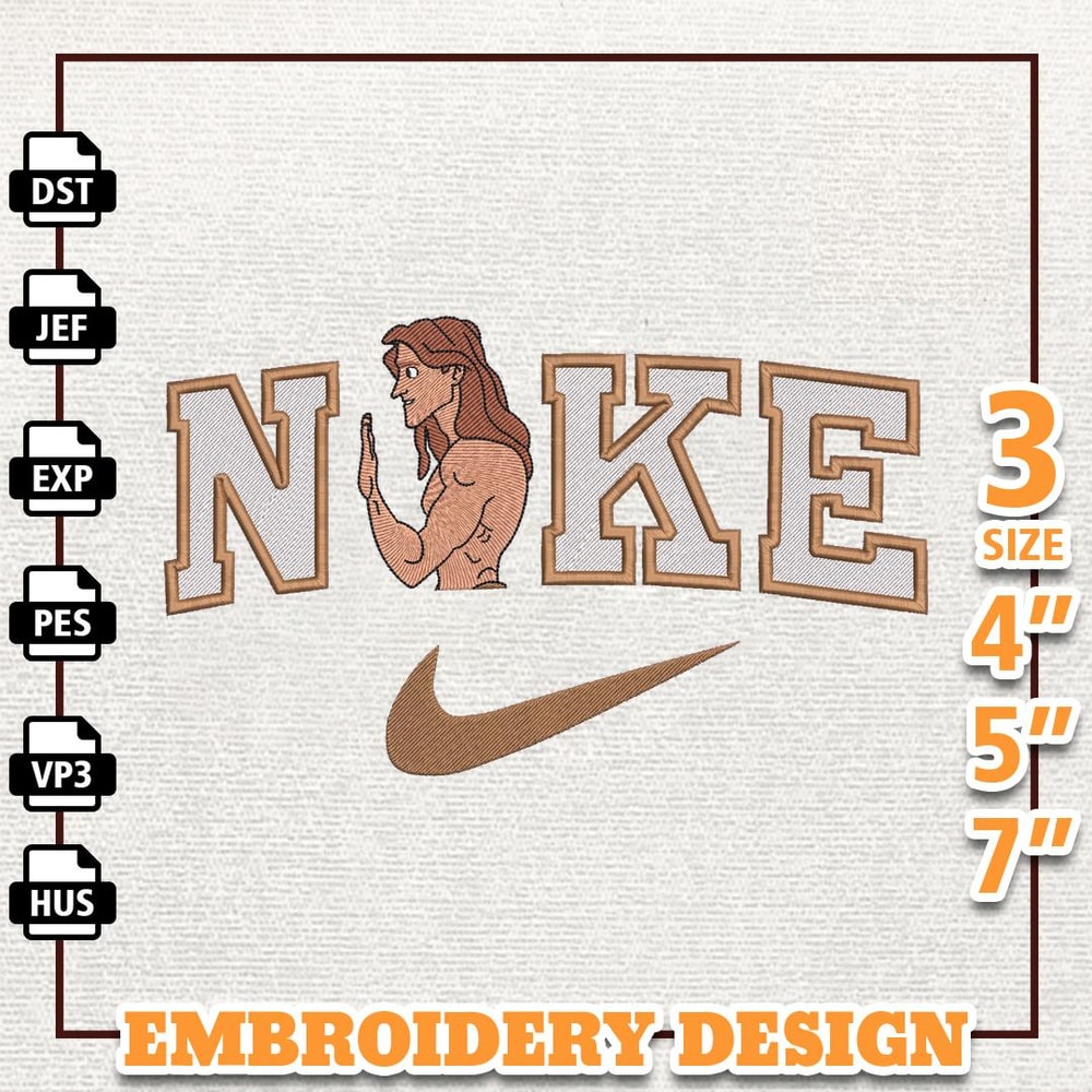 Nike Valentine Tarzan Embroidery Design, Valentine Couple Nike Embroidery Design, Tarzan and Tarzan Movie Nike Embroider.jpg