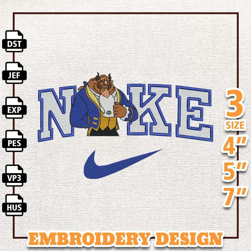 Nike Valentine The Beast Embroidery Design, Valentine Couple Nike Embroidery Design, The Beast and The Beast Movie Nike.jpg