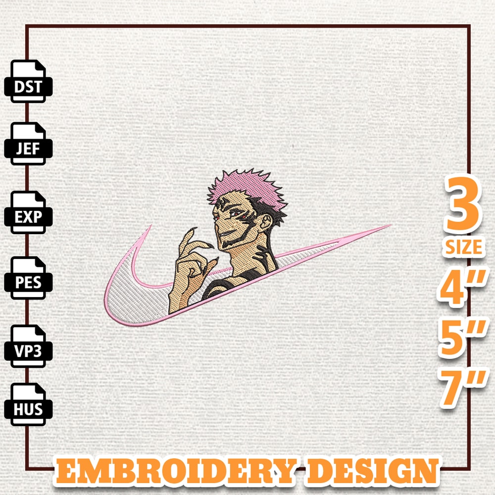 Nike Yuji Itadori Anime Embroidery Design, Nike Anime Embroidery Design, Best Anime Embroidery Design, Instant Download.jpg