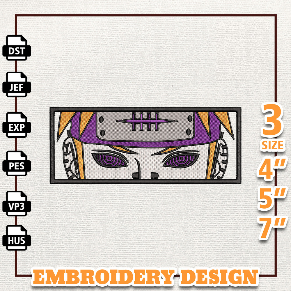 Pain Naruto, Anime Embroidery Design, Anime Machine Embroidery Design, Gift For Anime Fan, Instant Download.jpg