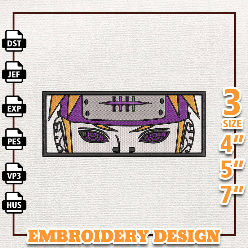 Pain Naruto, Anime Embroidery Design, Anime Machine Embroidery Design, Gift For Anime Fan, Instant Download.jpg