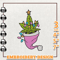 Retro Pink Weed Christmas Embroidery Machine Design, Weed Santa Embroidery Design, Instant Download.jpg