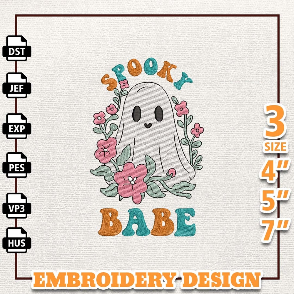 Retro Spooky Babes Embroidery Design, Spooky Ghost Embroidery Design, Happy Halloween Embroidery File, Retro Halloween.jpg
