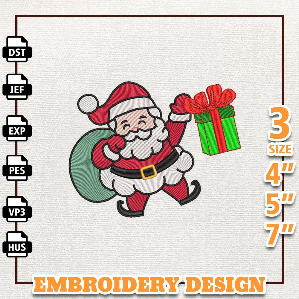 Santa Claus Embroidery Design, Christmas Santa Embroidery Machine Design, Instant Download.jpg