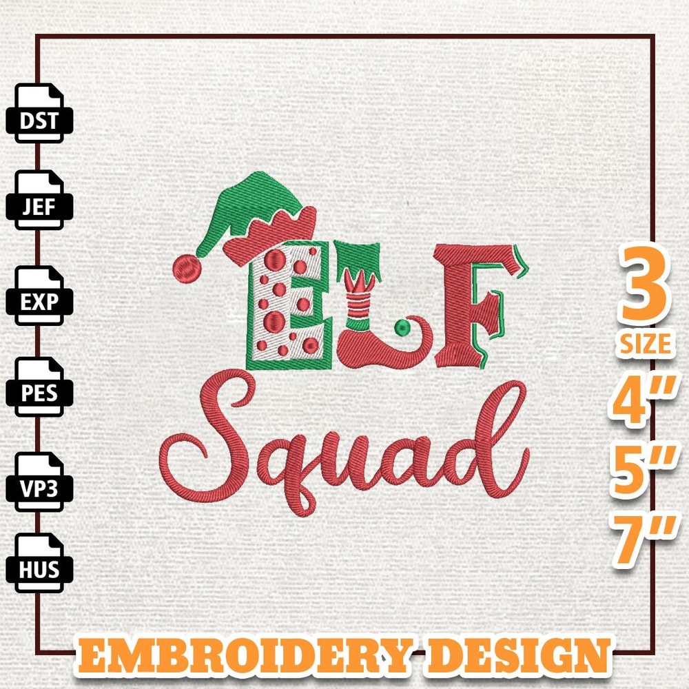 Santa Squad Embroidery Design, Christmas Quotes Embroidery Machine Design, Instant Download.jpg
