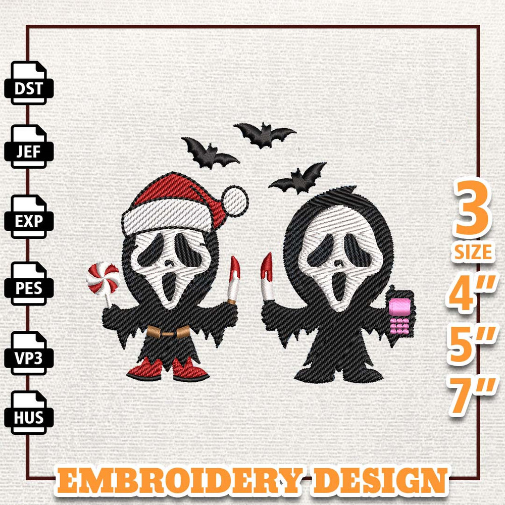Scary Halloween Embroidery Design, Scream Face Ghost Halloween Serial Killer Embroidery File, Face Ghost, Embroidery Des.jpg