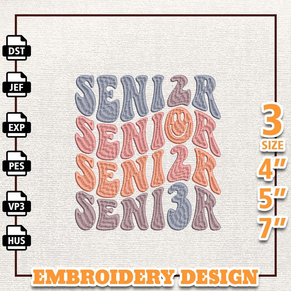 Senior 2023 Embroidery Designs, High School Embroidery, Back To School Embroidery, School Life Embroidery, Machine Embr.jpg