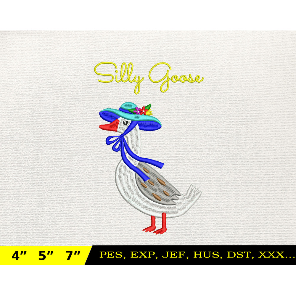 Silly Goose Embroidery Design, Animal Embroidery Design, Silly Goose Design, Goose Goose Silly, Instant Download, 10.jpg