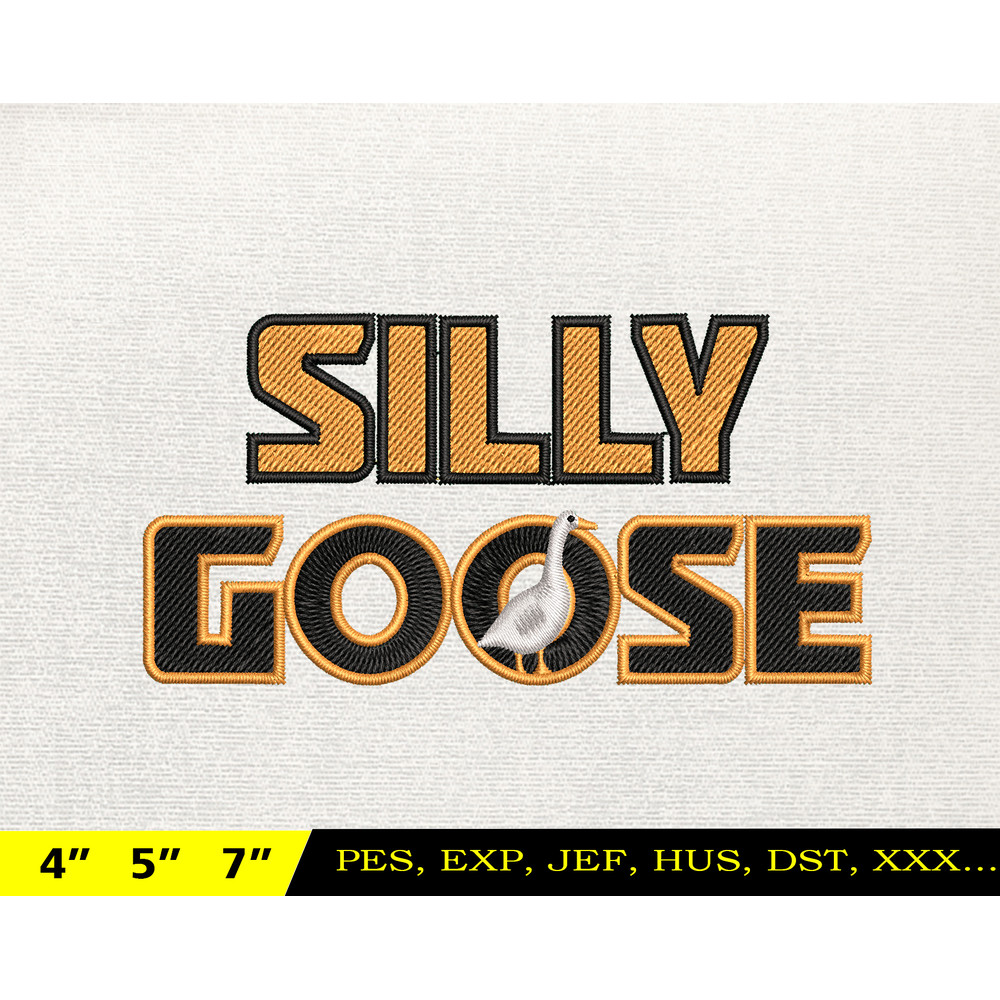 Silly Goose Embroidery Design, Animal Embroidery Design, Silly Goose Design, Goose Goose Silly, Instant Download, 11.jpg