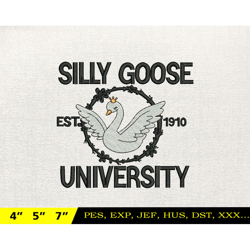 Silly Goose Embroidery Design, Animal Embroidery Design, Silly Goose Design, Goose Goose Silly, Instant Download, 17.jpg
