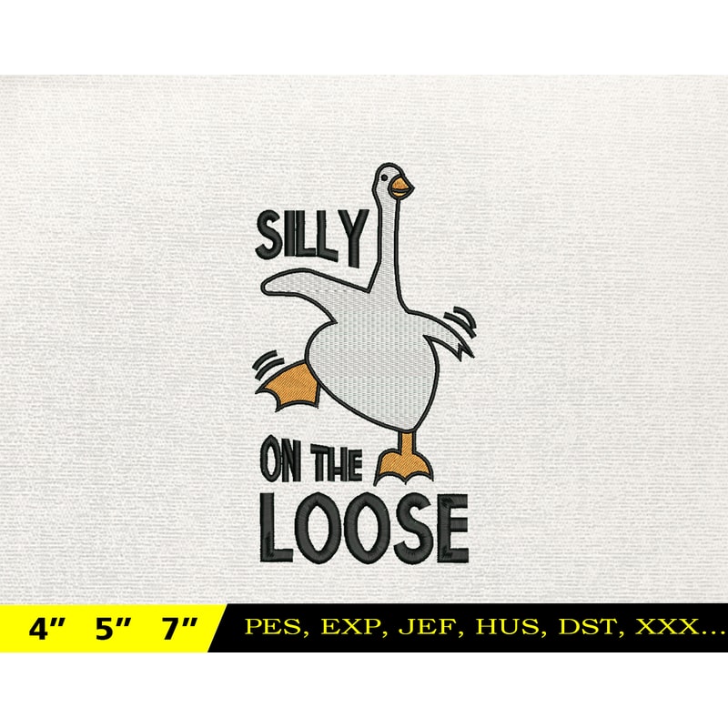 Silly Goose Embroidery Design, Animal Embroidery Design, Silly Goose Design, Goose Goose Silly, Instant Download, 18.jpg