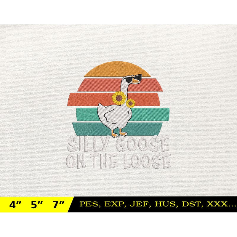 Silly Goose Embroidery Design, Animal Embroidery Design, Silly Goose Design, Goose Goose Silly, Instant Download, 22.jpg