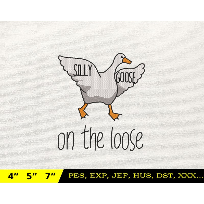 Silly Goose Embroidery Design, Animal Embroidery Design, Silly Goose Design, Goose Goose Silly, Instant Download, 23.jpg