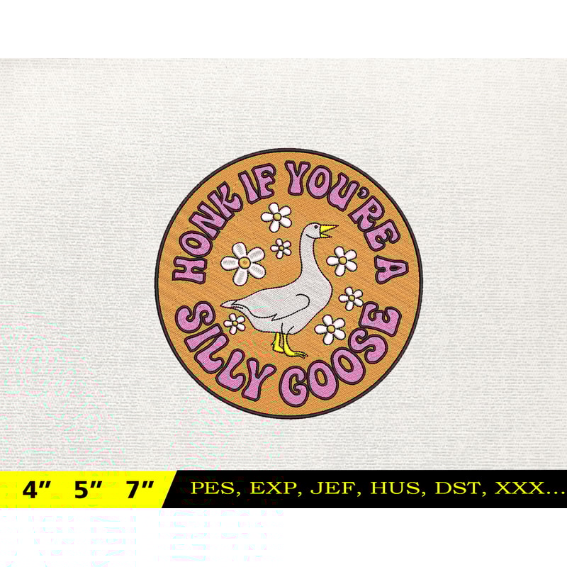 Silly Goose Embroidery Design, Animal Embroidery Design, Silly Goose Design, Goose Goose Silly, Instant Download, 3.jpg