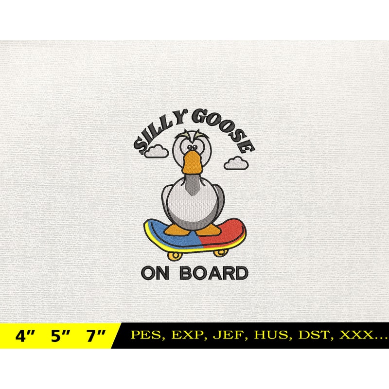 Silly Goose Embroidery Design, Animal Embroidery Design, Silly Goose Design, Goose Goose Silly, Instant Download, 44.jpg