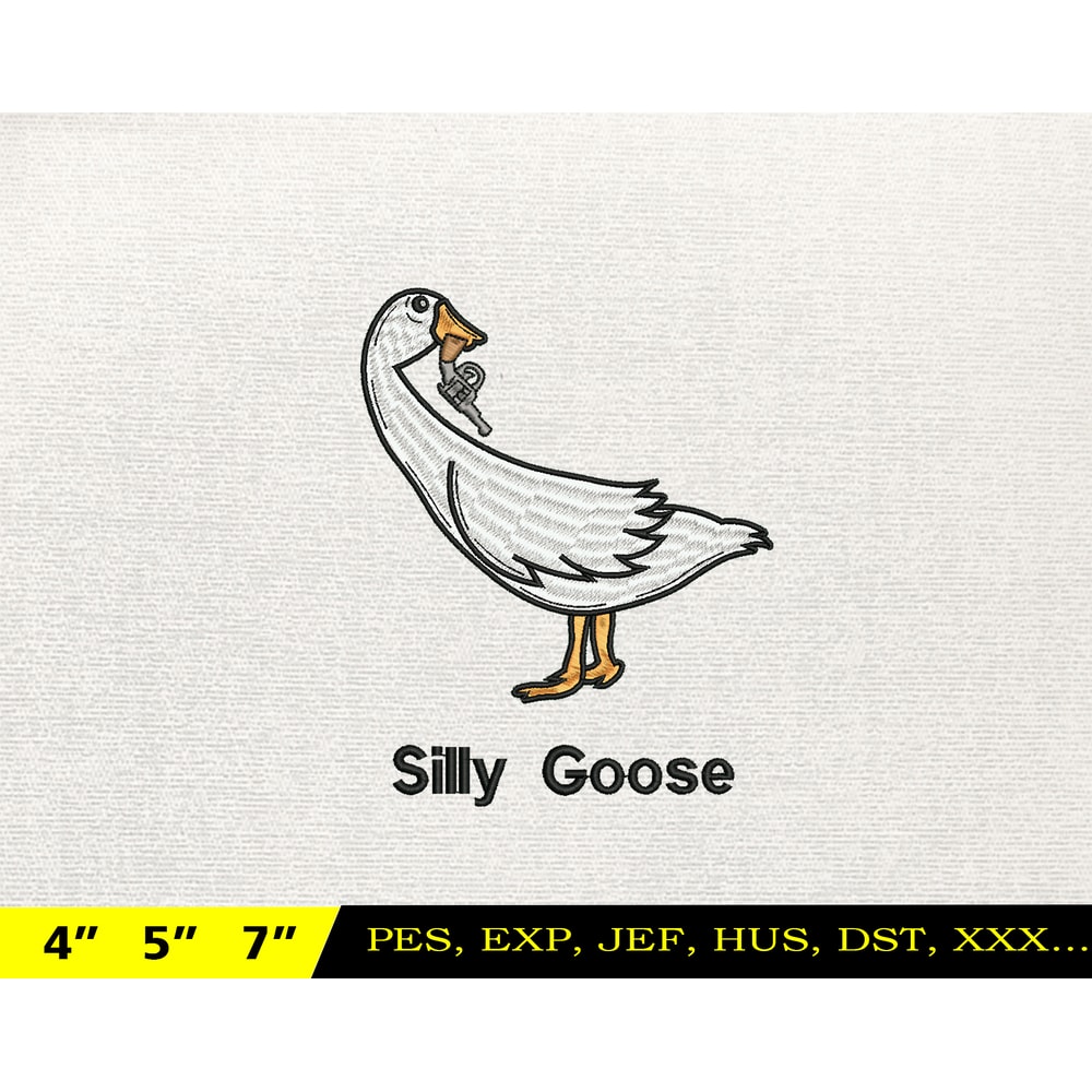Silly Goose Embroidery Design, Animal Embroidery Design, Silly Goose Design, Goose Goose Silly, Instant Download, 5.jpg