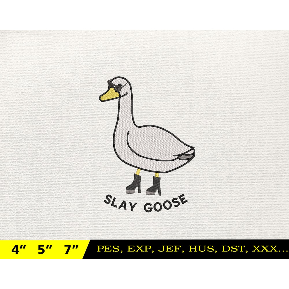Silly Goose Embroidery Design, Animal Embroidery Design, Silly Goose Design, Goose Goose Silly, Instant Download, 52.jpg