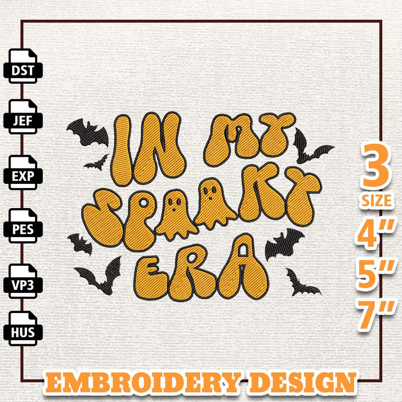 Spooky Halloween Embroidery File, Instant Download, In My Spooky Area Embroidery Design, Stay Pooky Embroidery Machine D.jpg