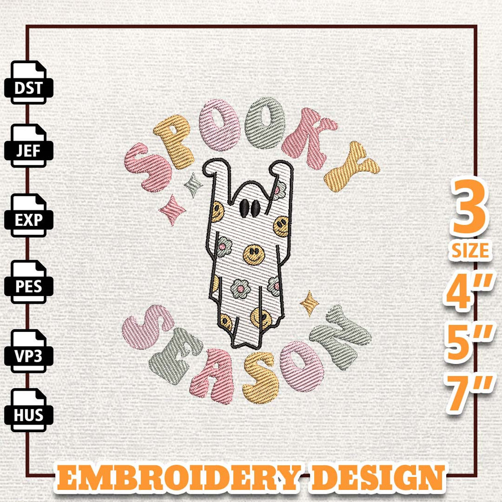 Spooky Season Embroidery Design, Retro Spooky Embroidery Design, Halloween Embroidery Design, Ghost Halloween Embroidery 2.jpg