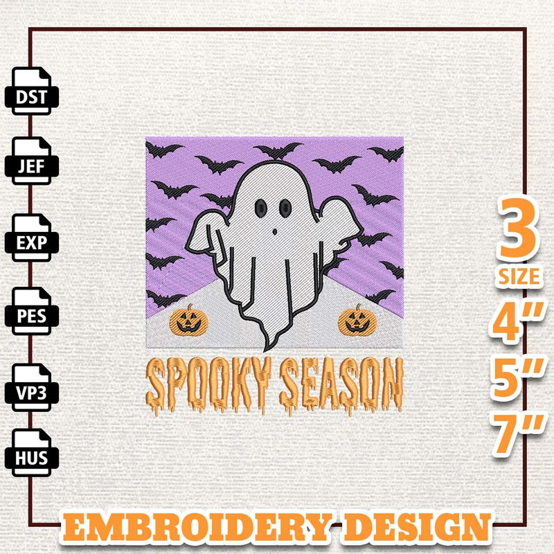 Stay Spooky Embroidery Design, Instant Download, Spooky Season Embroidery Design, Spooky Halloween Embroidery Machine De.jpg