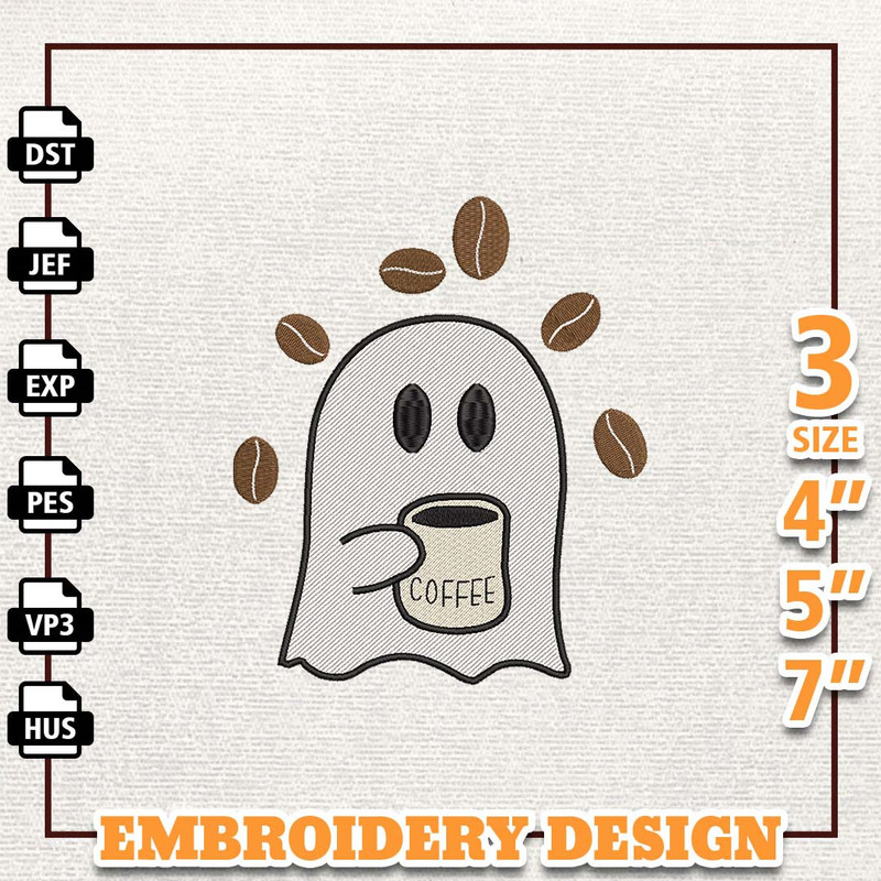 Stay Spooky Embroidery File, Spooky Halloween Embroidery Machine Design, Instant Download, Spooky Coffee Embroidery Desi.jpg