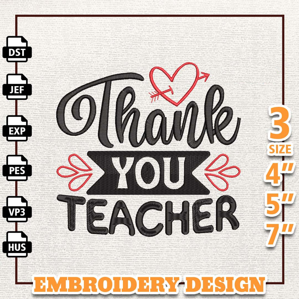 Thank You Teacher Embroidery Designs, Back To School Embroidery Design, High School Quotes Embroidery,School Thanks Emb.jpg