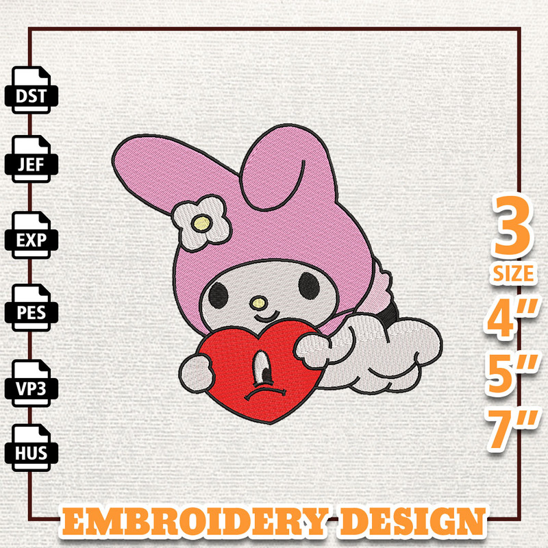 Valentine Bad Bunny Embroidery Design, Bad Bunny Embroidery File, Gift For Bad Bunny Fans, Bad Bunny, Instant Download 7.jpg