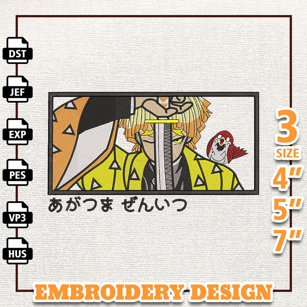 Zenitsu Anime Design, Anime Embroidery Design, Anime Machine Embroidery Design, Gift For Anime Fan, Instant Download.jpg