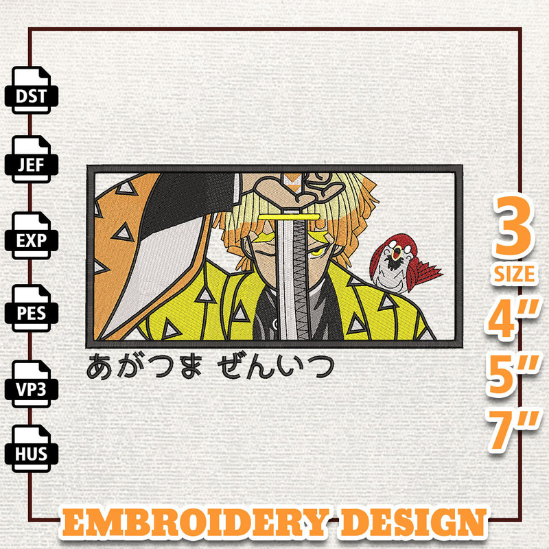 Zenitsu Anime Design, Anime Embroidery Design, Anime Machine Embroidery Design, Gift For Anime Fan, Instant Download.jpg