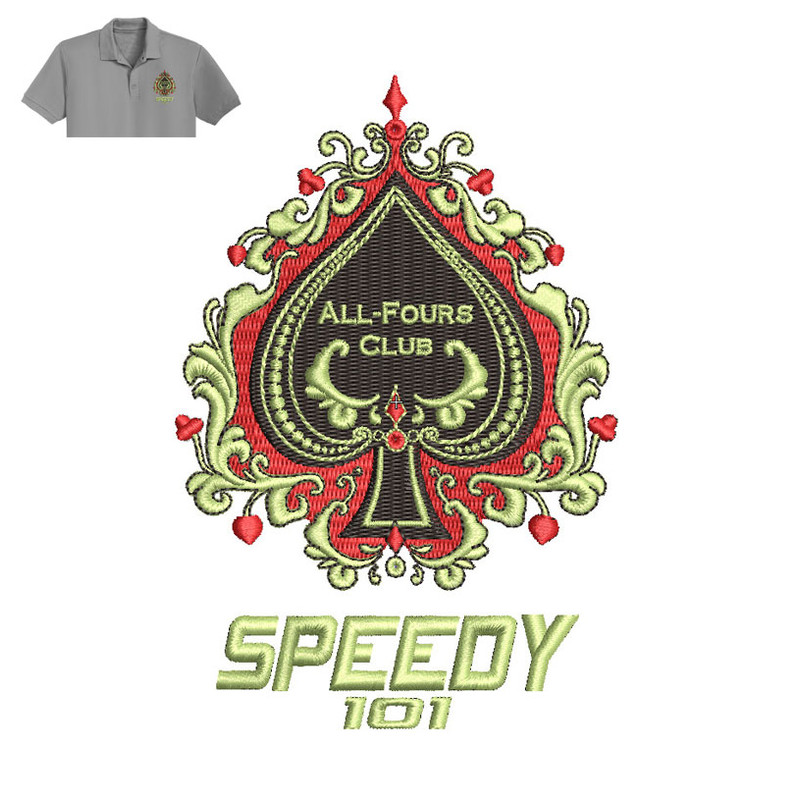 All Fours Club Speedy Embroidery logo for polo shirt..jpg