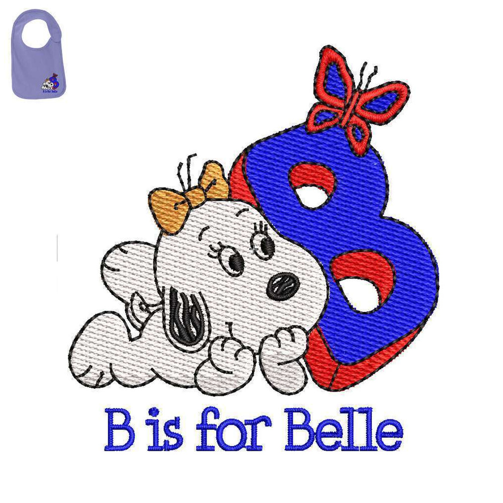 B Is For Belle Embroidery logo for Baby Bib..jpg