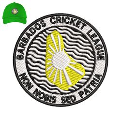barbados cricket embroidery logo for cap,logo embroidery, embroidery design, logo nike embroidery