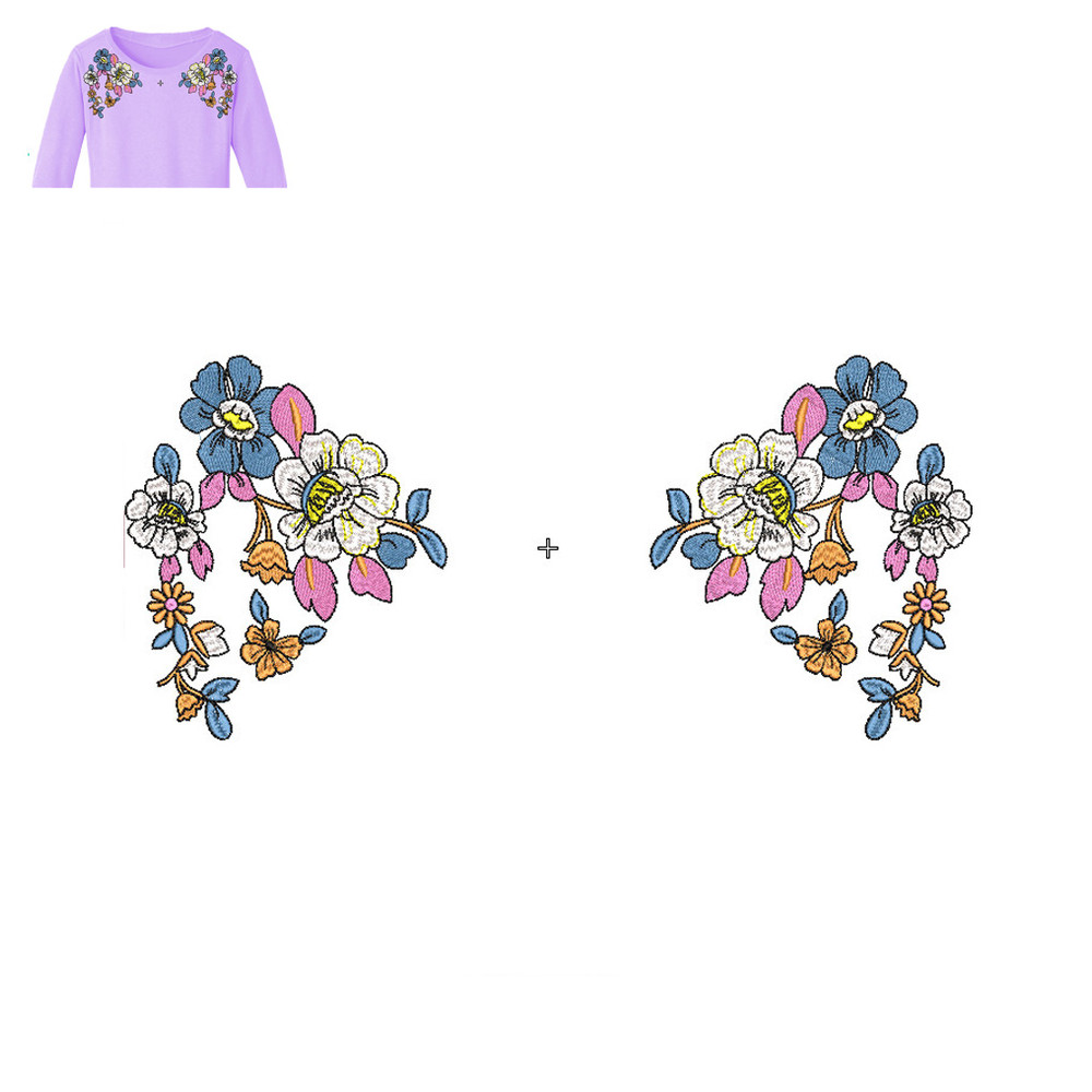 Best Flowers Embroidery logo for Ladies T- Shirt..jpg