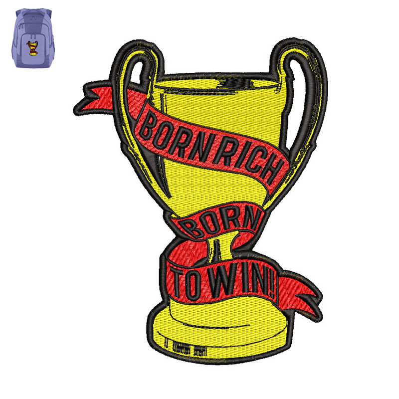 Born Rich To Win Embroidery logo for Bag..jpg