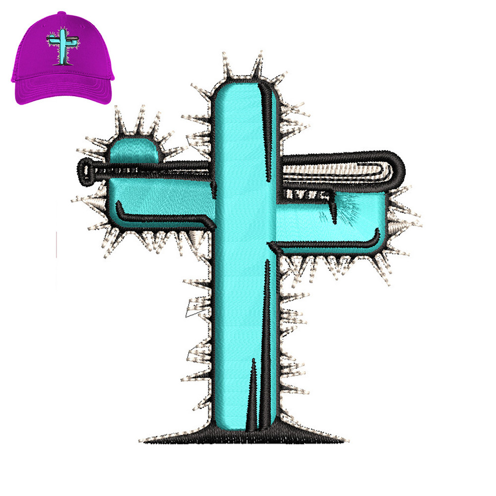 Cactus 3D puff Embroidery Logo For Cap..jpg