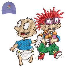 chuckie and tommy embroidery logo for cap,logo embroidery, embroidery design, logo nike embroidery