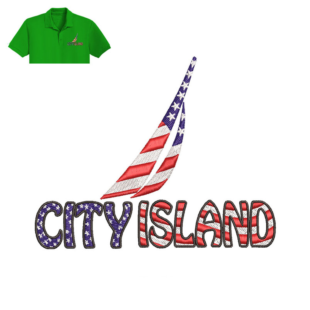 City Island Flag Embroidery logo for Polo Shirt..jpg