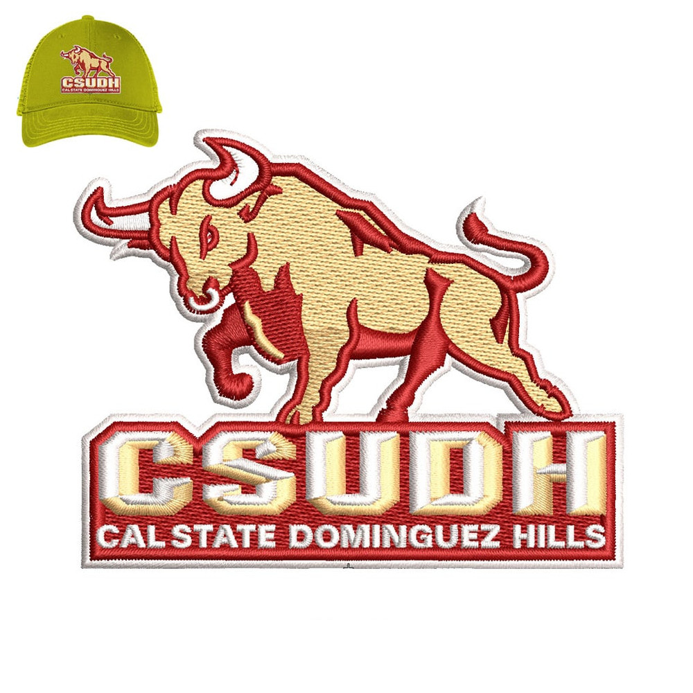 Csudh bull 3d puff Embroidery logo for Cap..jpg