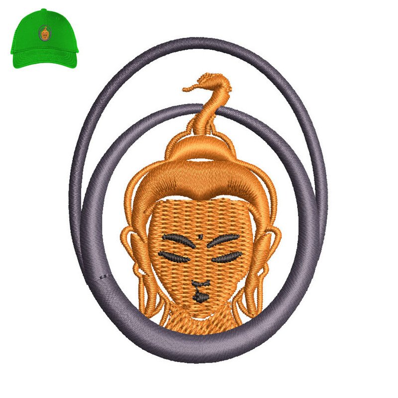Face Buddha Embroidery logo for Cap..jpg